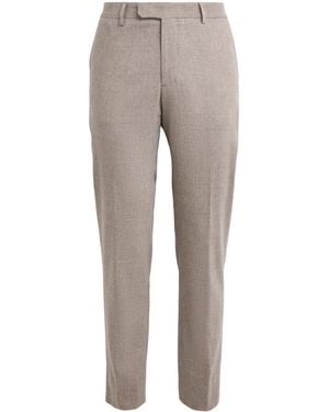 Corneliani Wool-Cashmere-Blend Straight Chinos - Grey