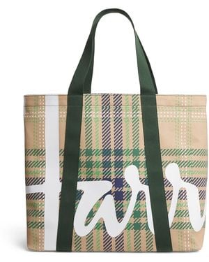 Harrods Large Tartan Check Tote Bag - Green