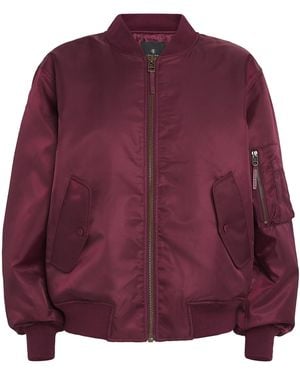 Anine Bing Cropped Leon Bomber Jacket - Purple