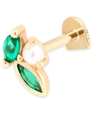 Astrid & Miyu And Emerald Single Stud Earring - Metallic