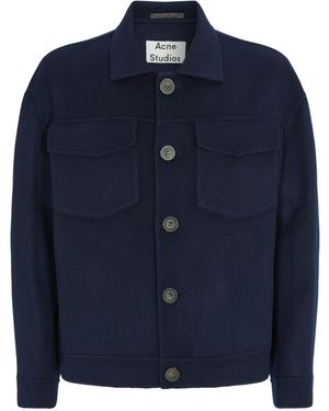 Acne Studios Dagnite Cropped Wool Jacket - Blue