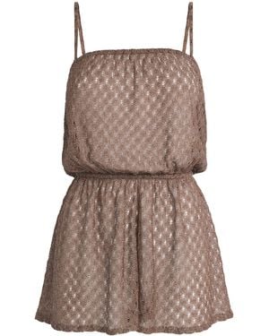 Missoni Metallic-Trim Playsuit - Brown
