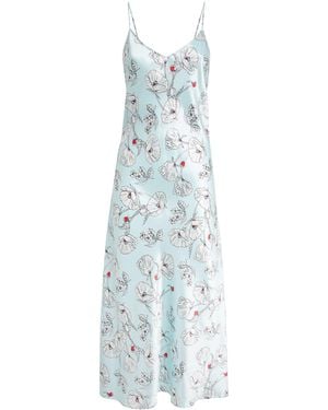 Olivia Von Halle Silk Floral Garbo Slip Dress - Blue