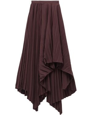 McQueen Pleated Asymmetric Midi Skirt - Purple