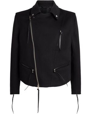 Alan Scott Cashmere-Blend Biker Jacket - Black