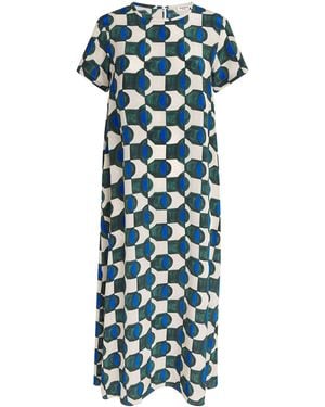 Weekend by Maxmara Silk Printed Midi Dress - Blue