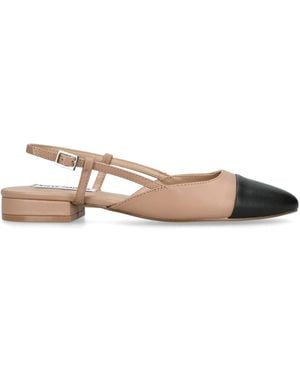 Steve Madden Leather Belinda Slingback Flats - Natural