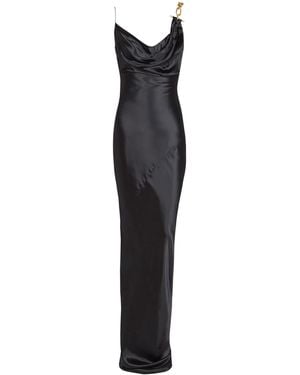 Balmain Satin Chain Strap Gown - Black
