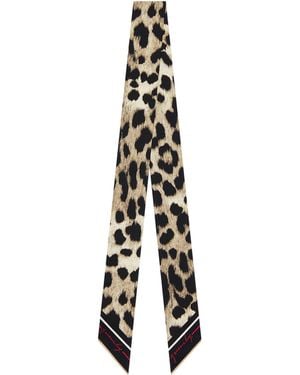Givenchy Silk Leopard Print Scarf - White
