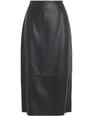 Vince Lambskin Midi Skirt - Grey