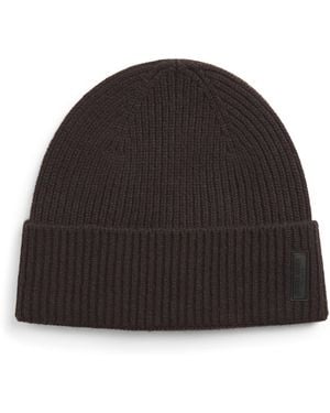 Giorgio Armani Cashmere Logo-Patch Beanie - Black