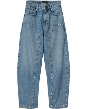 AllSaints Sadie Studded Barrel-Leg Jeans - Blue