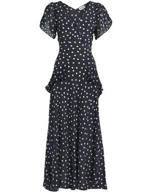 RIXO London Silk Evie Maxi Dress - Blue