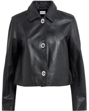 Claudie Pierlot Leather Turn-Lock Jacket - Black