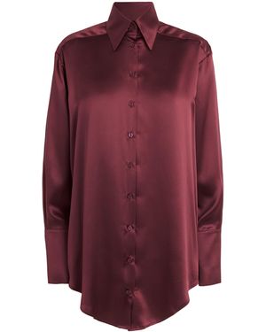 Laura Pitharas Silk Oversized Shirt - Purple