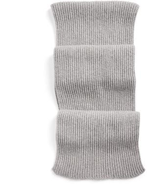 John Smedley Cashmere-Wool Ribbed Scarf - Grey