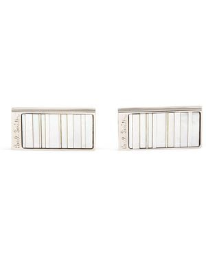 Paul Smith Mother-Of-Pearl Signature Stripe Cufflinks - White