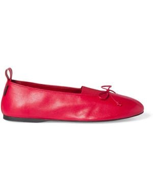Miu Miu Nappa Leather Ballet Flats - Red