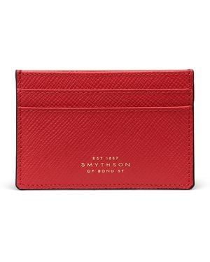 Smythson Panama Leather Card Holder - Red
