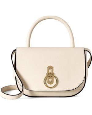 Mulberry Small Leather Amberley Top-Handle Bag - Natural