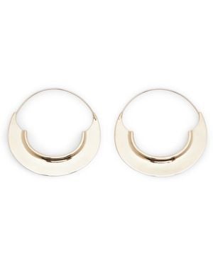 Max Mara Embossed Hoop Earrings - Natural
