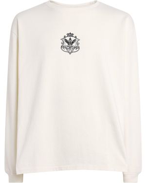 Rhude Cotton Long-Sleeve Crest T-Shirt - White