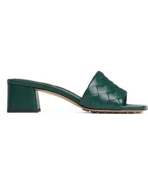 Bottega Veneta Lambskin Parco Heeled Mules 45 - Green