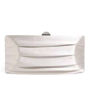 Rodo Satin Plissé Clutch Bag - White