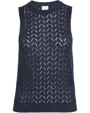 Eleventy Cotton-Blend Sequin Sleeveless Jumper - Blue
