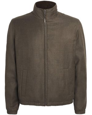 Yves Salomon Down Wool-Silk Storm System Mink-Trim Jacket - Green