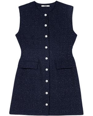 Maje Lurex Tweed Mini Dress - Blue