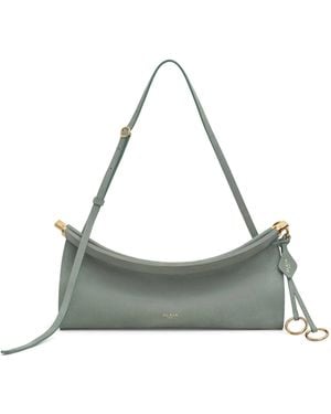 Alaïa Medium Leather Le Click East West Shoulder Bag - Gray