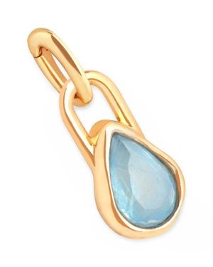 Astrid & Miyu Plated March Birthstone Charm - Blue