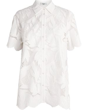 Erdem Crochet Cutwork Short-Sleeve Shirt - White