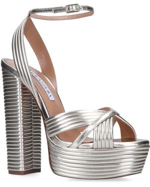 Aquazzura Metallic Sundance Platform Sandals 140 - White