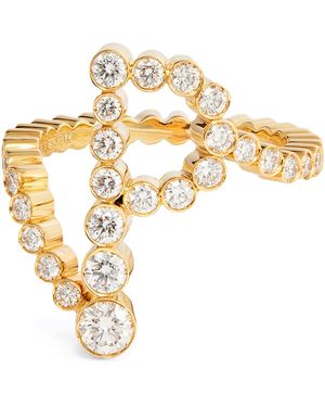 Sophie Bille Brahe And Diamond Ensemble 'P' Ring - Metallic
