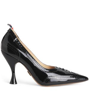 Thom Browne Patent Leather Wingtip Court Shoes 90 - Black