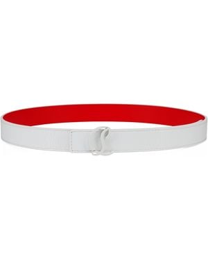 Christian Louboutin Loubi54 Reversible Patent Leather Belt - Red