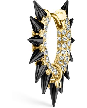 Maria Tash Moissanite Mohawk And Diamond Pavé Hoop Earring - Metallic