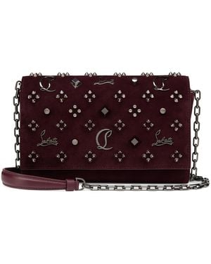 Christian Louboutin Paloma Leather Clutch Bag - Purple