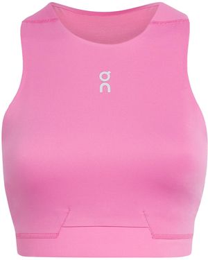 On Shoes Train 2-In-1 Crop Top - Pink