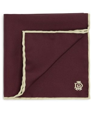 dunhill Mulberry Silk Cypher Logo Pocket Square - Purple