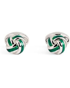 Deakin & Francis Sterling And Enamel Knot Cufflinks - Green