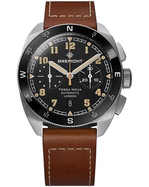 Bremont Sterling And Leather Terra Nova Watch - Black