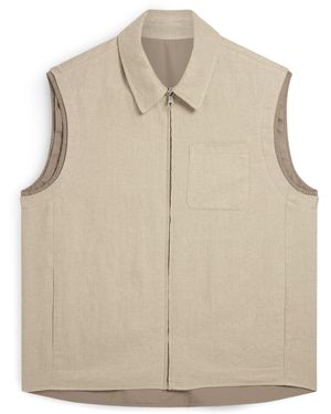 dunhill Linen Reversible Gilet - Natural
