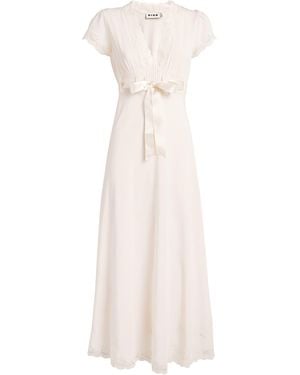 RIXO London Silk Marlice Midi Dress - White