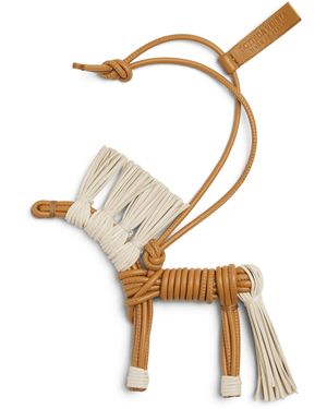 Bottega Veneta Leather Straw Horse Charm - Metallic