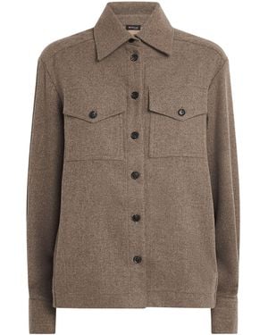 Kiton Virgin Wool-Cashmere Overshirt - Brown