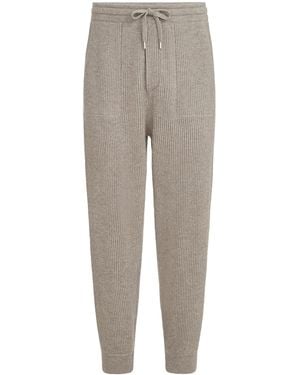 Brunello Cucinelli Cashmere Rib-Knit Sweatpants - Grey