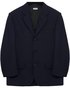 Loewe Wool Single-Breasted Blazer - Blue